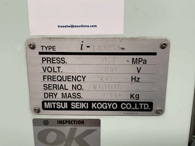 2013 mitsui seiki i-14075a olievrije compressor - afbeelding 6 van  9