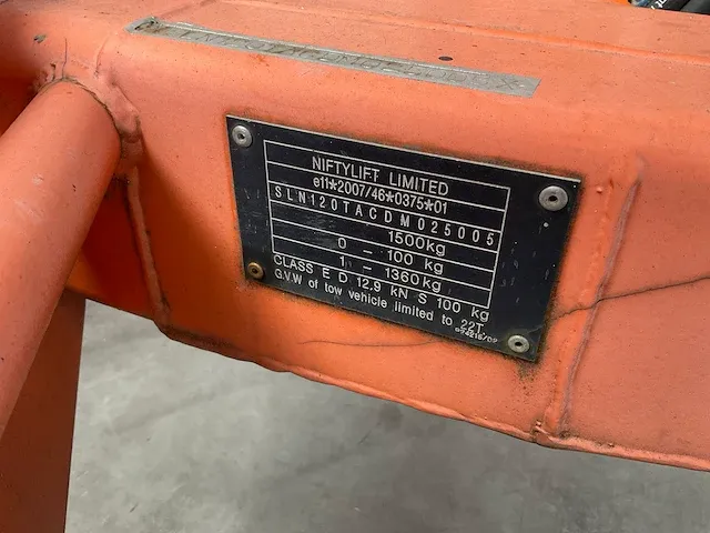 2013 niftylift 120tac telescoop hoogwerker aanhanger - afbeelding 10 van  15