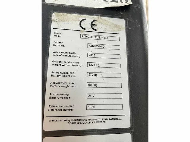 2013 nissan a/160sdtfvsjn630 stapelaar - afbeelding 5 van  9