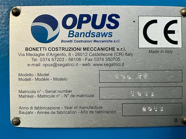 2013 opus 600tf lintzaagmachine - afbeelding 6 van  9