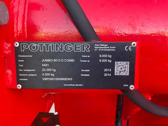 2013 pottinger jumbo combiline 6610 d opraapwagen - afbeelding 15 van  22