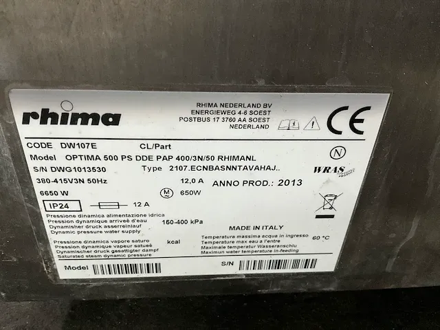 2013 rhima optima 500 vaatwasmachine - afbeelding 7 van  7