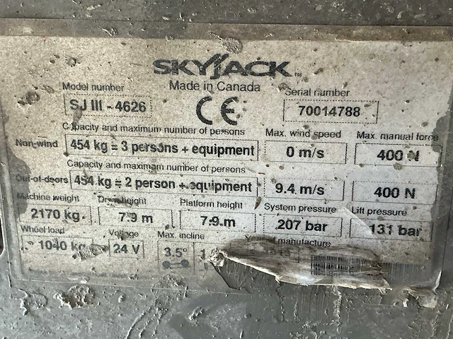 2013 skyjack sjiii4626 hoogwerker - afbeelding 7 van  15
