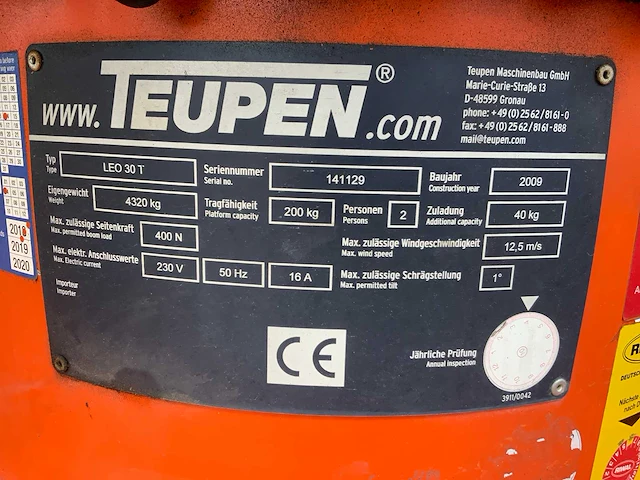 2013 teupen leo 30t compacte spin rupshoogwerker - afbeelding 17 van  24
