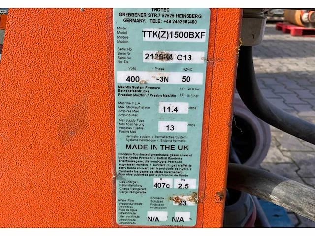 2013 trotec ttk(z)1500bxf condensatiedroger / bouwdroger - afbeelding 4 van  12