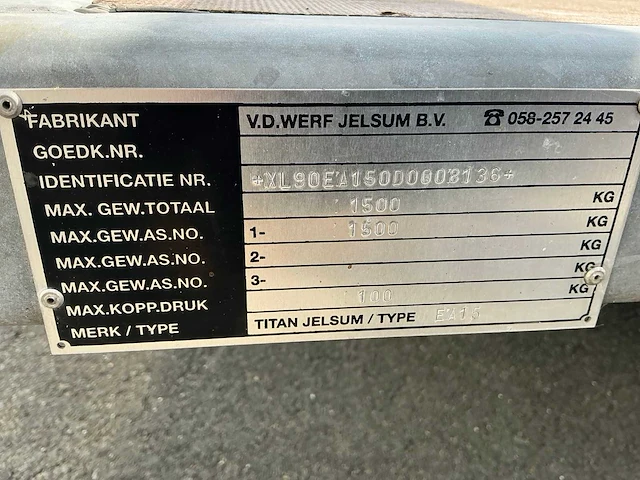 2013 v.d. werf jelsum ea15 aanhangwagen - afbeelding 20 van  27