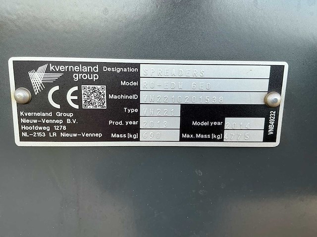 2013 vicon ro-edw geo vn221 kunstmeststrooier - afbeelding 18 van  25