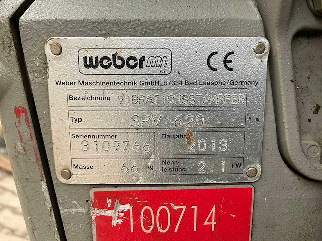 2013 weber srv 620 trilstamper - afbeelding 8 van  8