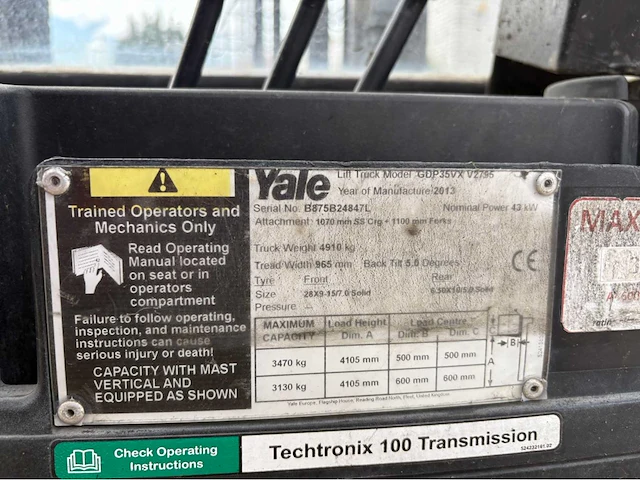 2013 yale veracitor 35vx vorkheftruck - afbeelding 12 van  39