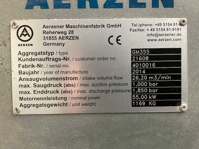 2014 aerzener gm35s industriële blower - afbeelding 2 van  10