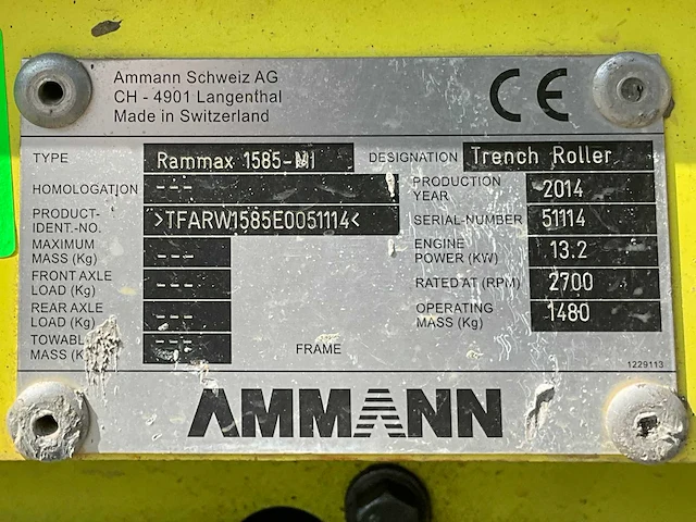 2014 ammann rammax 1585 mi verdichtingswals / nokkenwals - afbeelding 15 van  23