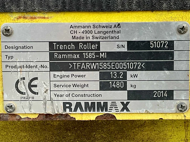 2014 ammann rammax 1585 mi verdichtingswals / nokkenwals - afbeelding 18 van  25
