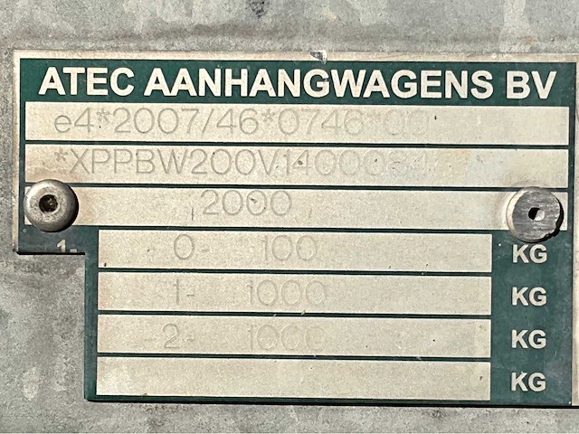 2014 atec eb2 2-1 dubbelas aanhangwagen - afbeelding 13 van  20