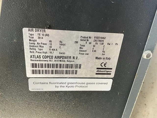 2014 atlas copco fx 10 luchtdroger - afbeelding 5 van  6