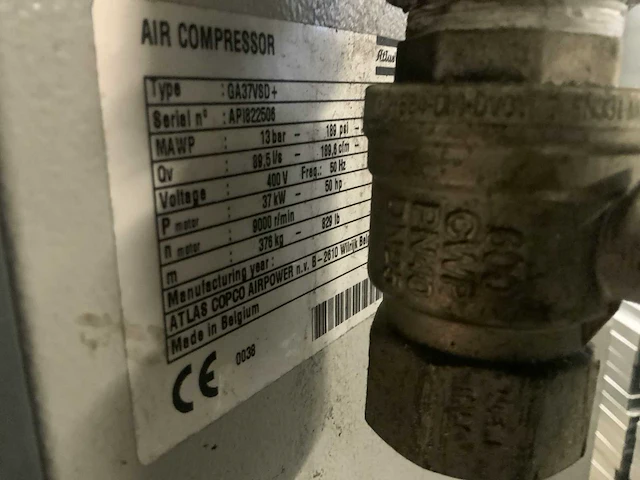 2014 atlas copco ga37vsd schroefcompressor - afbeelding 5 van  5