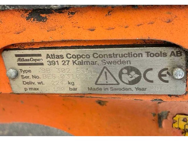 2014 atlas copco sb302 hydraulische breekhamer - afbeelding 8 van  8