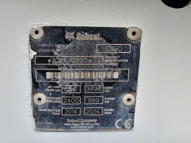 2014 bobcat s630 schranklader - afbeelding 20 van  27