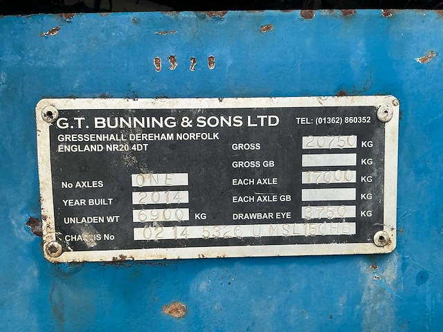2014 bunning lowlander 150 hbd breedstrooier mestwagen - afbeelding 24 van  30