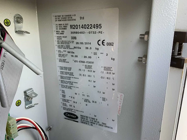2014 carrier 30rb0402-0732-pee chiller - afbeelding 8 van  9