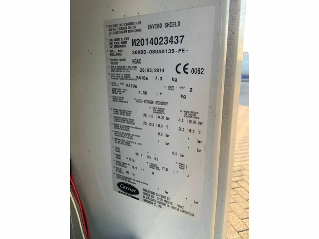 2014 carrier 30rbs-080a0135-pe chiller - afbeelding 9 van  9