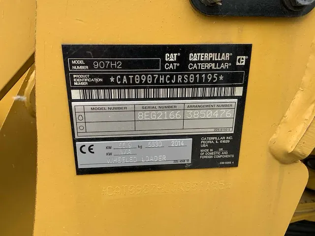 2014 caterpillar 907h2 shovel - afbeelding 14 van  33