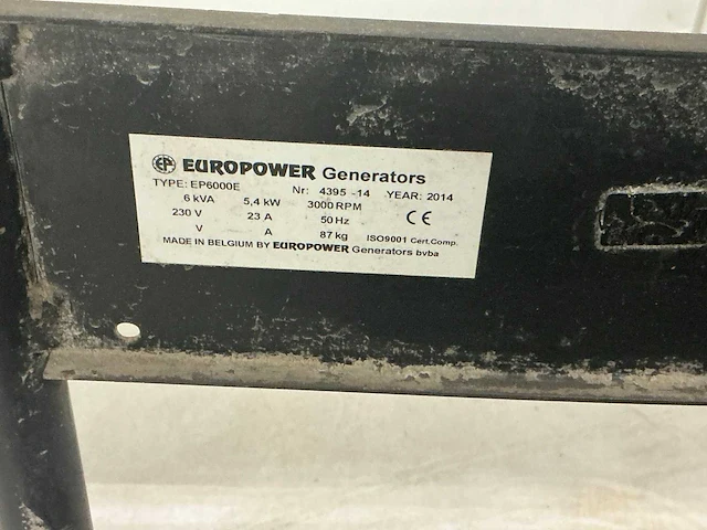 2014 europower ep 6000e stroomgenerator - afbeelding 9 van  9