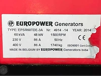 2014 europower generators epsr60tde stroom aggregaat - afbeelding 28 van  34