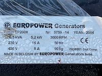 2014 europower / sincro ep200x / ew220dc lasaggregaat - afbeelding 2 van  10