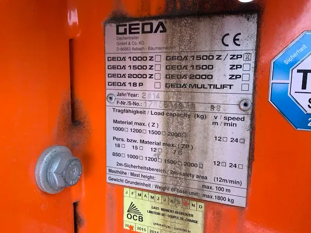 2014 geda 1500 z/zp bs transportsteiger - afbeelding 7 van  7