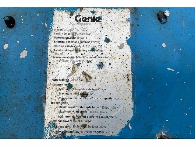 2014 genie gs-4047 hoogwerker - afbeelding 16 van  23