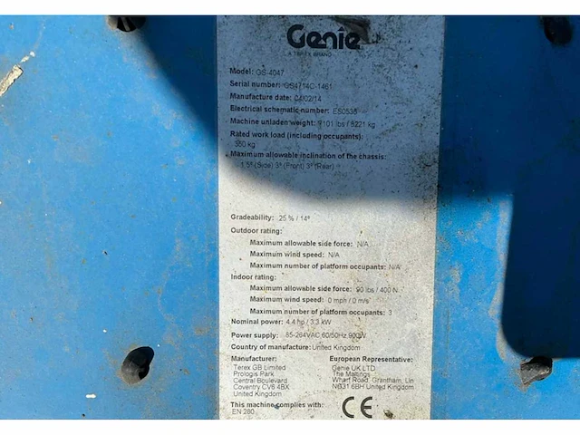 2014 genie gs-4047 hoogwerker - afbeelding 22 van  29