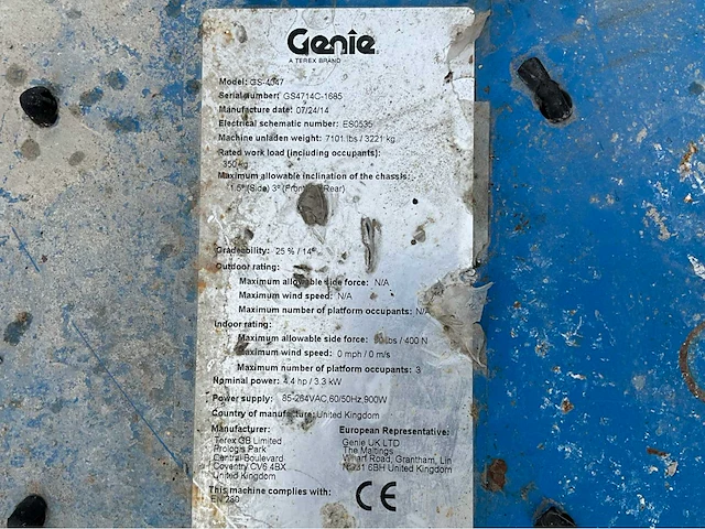 2014 genie gs-4047 hoogwerker - afbeelding 29 van  35