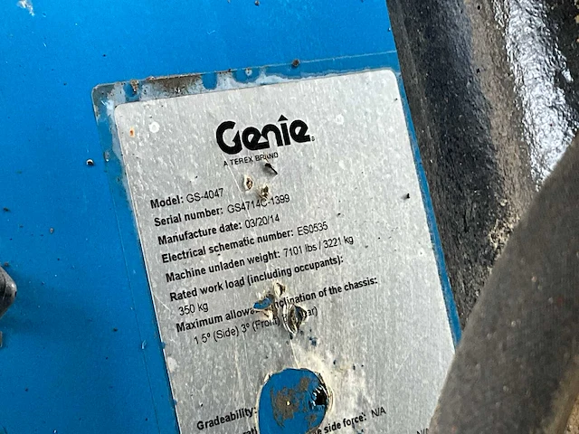 2014 genie gs-4047 hoogwerker - afbeelding 6 van  14