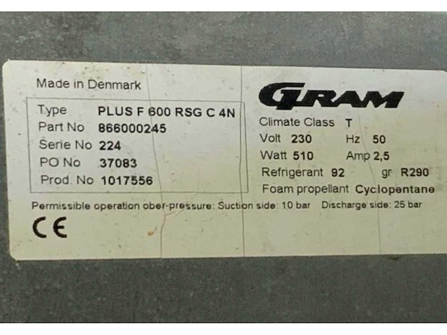 2014 gram plus f 600 vrieskast - afbeelding 8 van  8