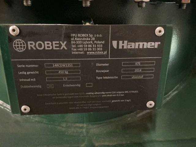 2014 hamer robex olie opslagtank - afbeelding 3 van  6