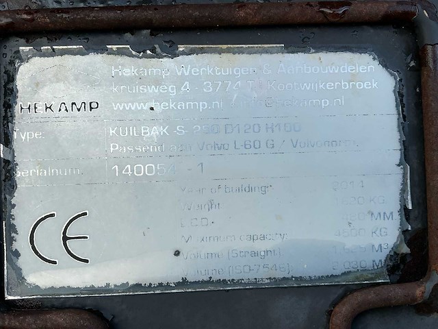 2014 hekamp kuilbak s-250 d120 h100 knijpbak/silagebak/voerbak - afbeelding 8 van  16