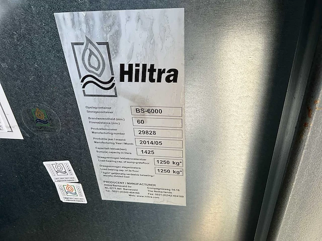 2014 hiltra bs6000 chemicaliën opslagcontainer - afbeelding 7 van  7