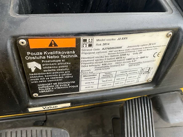 2014 hyster j2.5xn vorkheftruck - afbeelding 12 van  12