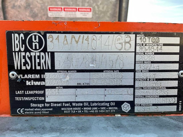 2014 ibc western a01cg brandstof tank - afbeelding 3 van  12