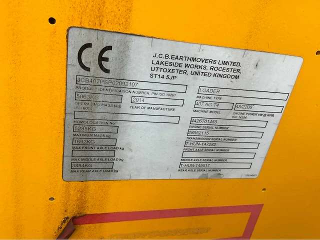 2014 jcb 407 shovel - afbeelding 52 van  54