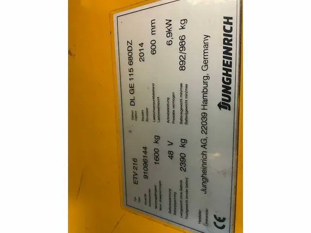 2014 jungheinrich etv 216 reach truck - afbeelding 9 van  20