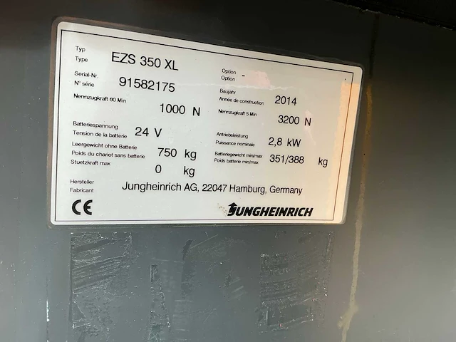 2014 jungheinrich ezs350xl industriële trekker - afbeelding 13 van  21