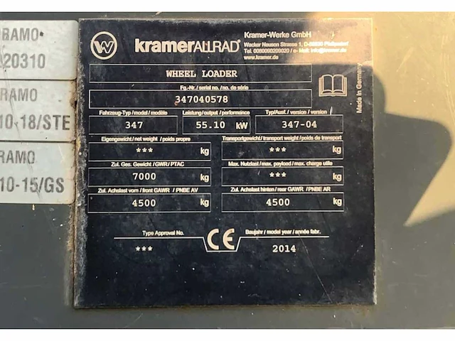 2014 kramer allrad 1150 347-04 wiellader 4x4 - afbeelding 15 van  22