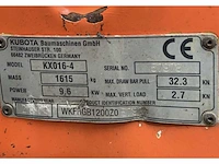 2014 kubota kx016-4 minigraafmachine - afbeelding 16 van  23