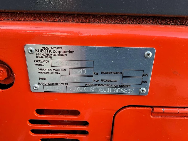 2014 kubota kx165-5 midigraafmachine - afbeelding 30 van  31