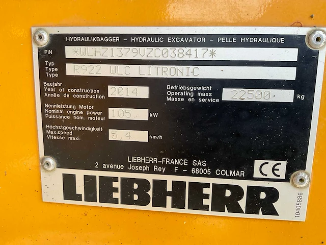 2014 liebherr r922 wlc litronic rupsgraafmachine - afbeelding 35 van  42