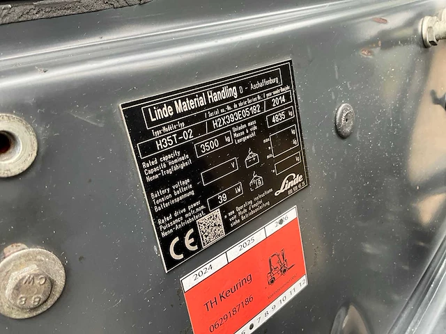 2014 linde h35t evo vorkheftruck - afbeelding 20 van  27