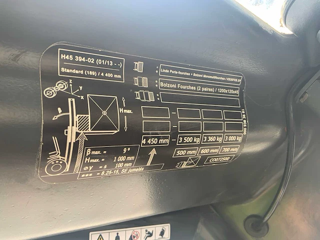 2014 linde h45d-02 evo vorkheftruck - afbeelding 15 van  37