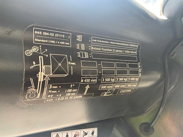 2014 linde h45d-02 vorkheftruck - afbeelding 16 van  46