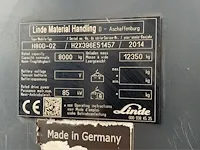2014 linde h80d-02 vorkheftruck - afbeelding 11 van  19